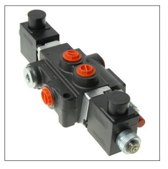 1-section hydraulic distributor, electrically controlled